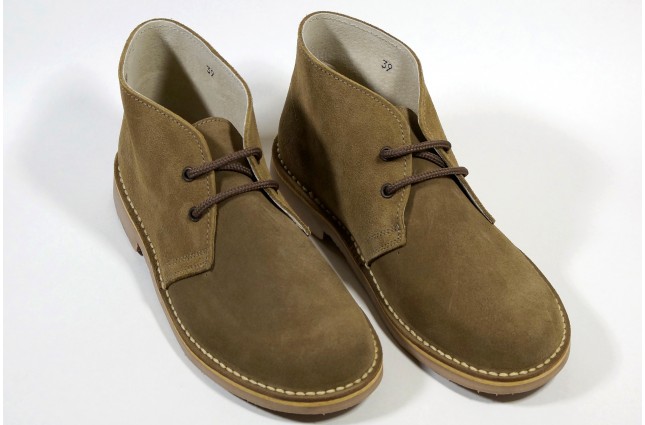 Ghete Safari, piele intoarsa Bej