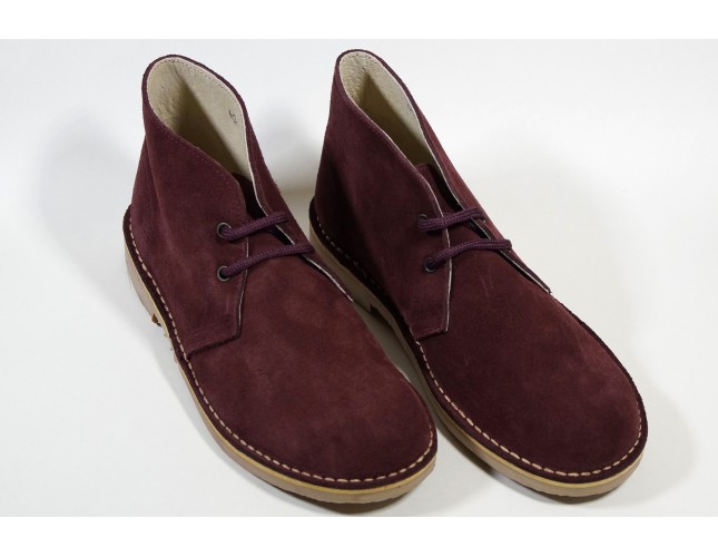 Ghete Safari, piele intoarsa Bordo