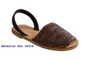 Sandale Avarca Rafie Maro, piele naturala 