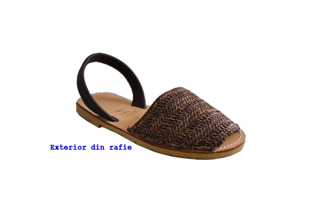 Sandale Avarca Rafie Maro, piele naturala 