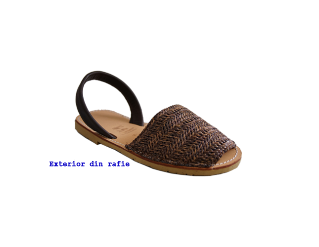 Sandale Avarca Rafie Maro, piele naturala 