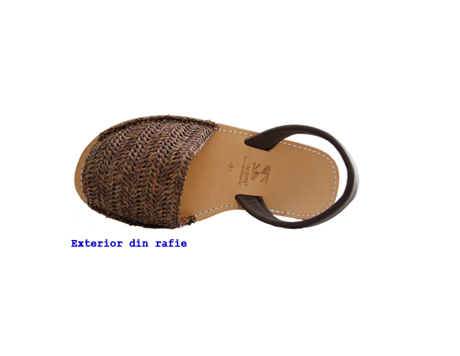 Sandale Avarca Rafie Maro, piele naturala 