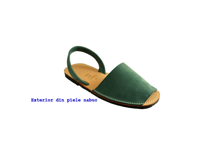 Sandale Avarca Verde din piele naturala 