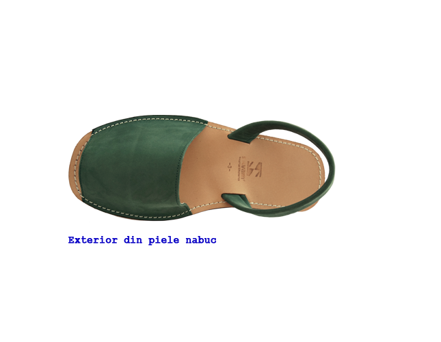 Sandale Avarca Verde din piele naturala 