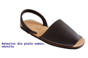 Sandale Avarca Maro Inchis din piele naturala 