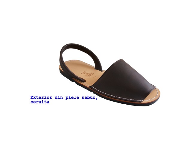 Sandale Avarca Maro Inchis din piele naturala 