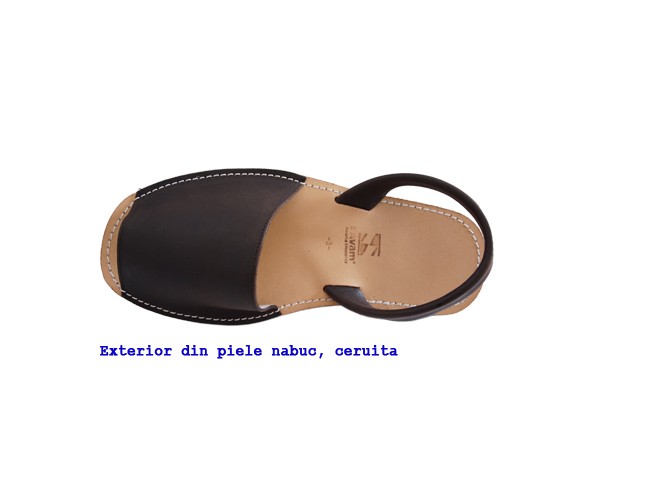 Sandale Avarca Maro Inchis din piele naturala 